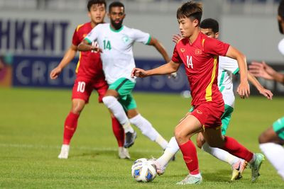 Dù chơi rất nỗ lực nhưng U23 Việt Nam đã thua 0-2 trước Saudi Arabia, qua đó bị loại khỏi U23 châu Á 2022. Ảnh: AFC