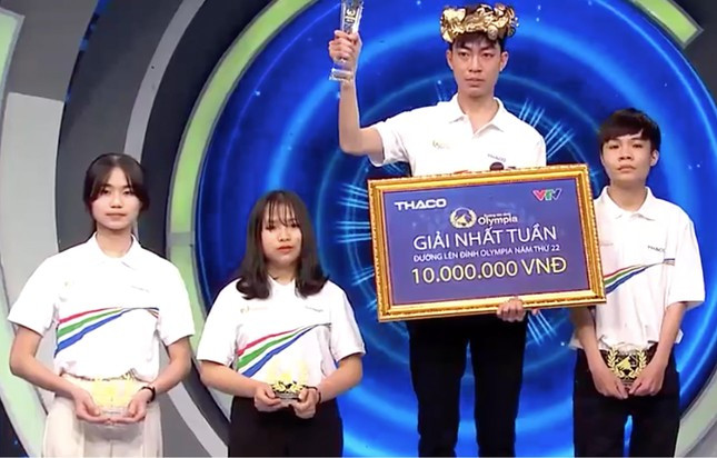 Bảo Lâm gây ấn tượng ở vòng thi Tăng tốc và trở thành người về nhất. Ảnh: Đường Lên Đỉnh Olympia.