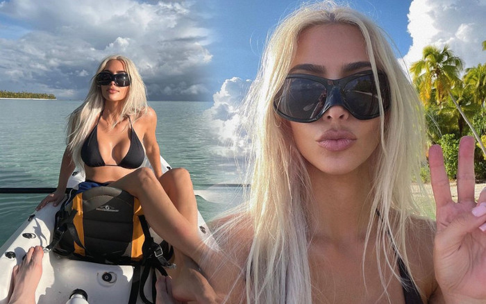 Làm hỏng váy của Marilyn Monroe, Kim Kardashian vẫn vô tư khoe ảnh bikini, dạo chơi cùng tình trẻ Ảnh 2
