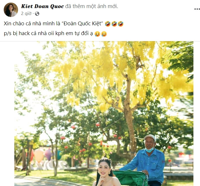 Á hậu Phương Nga gặp tình huống dở khóc, dở cười vì Facebook bị hack và đổi tên.