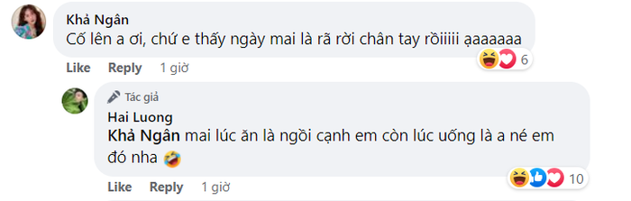 Bình luận của diễn viên Khả Ngân bên dưới bài đăng của Lương Mạnh Hải.
