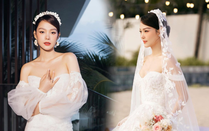 Minh Hằng 'biến hóa' với 3 bộ váy trong đám cưới: Nghe giá xong mà netizen 'xỉu ngang' Ảnh 2