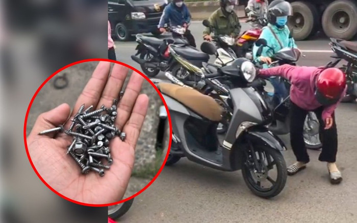 Clip: Hàng loạt xe máy, ôtô dừng quốc lộ do cán phải 'ma trận đinh' Ảnh 2