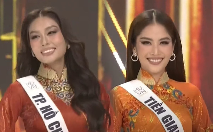 Top 41 Miss Universe Vietnam 2022 trình diễn áo dài: Thảo Nhi thướt tha, Lệ Nam yêu kiều trong sự hò hét Ảnh 2