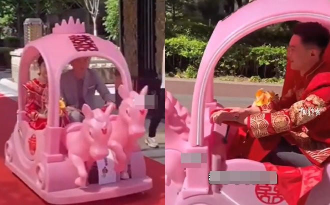 Không thể đón dâu bằng ô tô như thông thường, chú rể sáng tạo ra 'chiêu' đón dâu 'độc nhất vô nhị' Ảnh 2