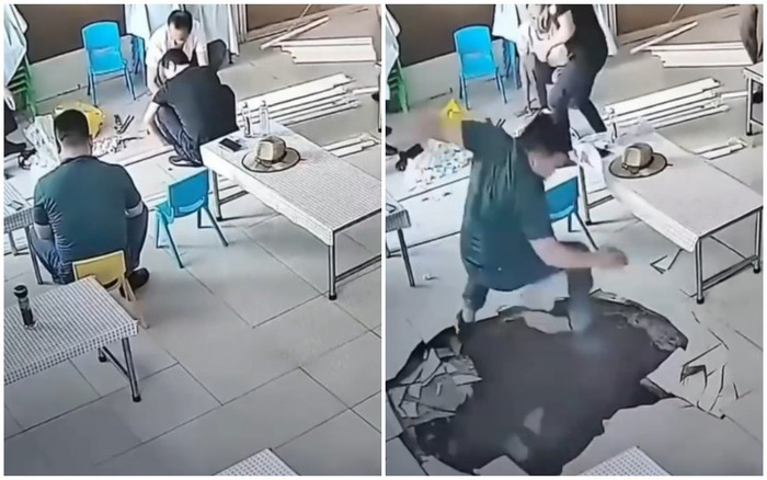 Clip đang ngồi trong nhà, người đàn ông suýt bị 'hố tử thần' nuốt trọn khiến nhiều người kinh hãi Ảnh 2