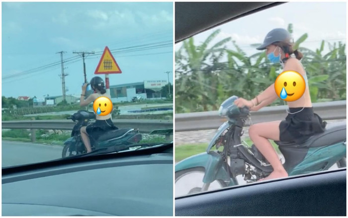 Gái xinh váy ngắn, áo mặc như không phi xe máy như bay trên đường, netizen ngán ngẩm: 'Rồi đẹp chỗ nào?' Ảnh 2