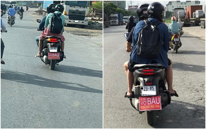 Lo lắng cho vợ bầu khi ngồi trên xe máy, ông chồng viết lời nhắn ấm áp ở đuôi xe nhận nhiều lời khen Ảnh 2