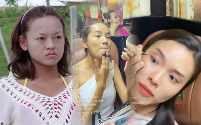 Thí sinh hoa hậu mặt trắng bệch trang điểm vội trên xe, fan nhớ lại hình ảnh Mai Ngô không chân mày Ảnh 2