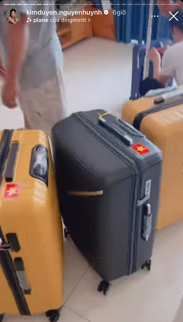 Kim Duyên mang gần chục vali và màn hô tên chấn động ở sân bay trước thềm thi hoa hậu quốc tế Ảnh 4