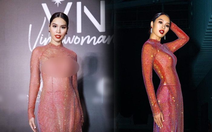 Sau lần lộ miếng dán ngực tại thảm đỏ hoa hậu, Hà Anh bị một nhà thiết kế chỉ trích vì thái độ Ảnh 2