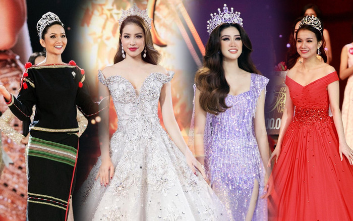 Trang phục final walk của các Hoa hậu Hoàn vũ Việt Nam: Phạm Hương bỗng bị chỉ trích vì quá lộng lẫy Ảnh 2