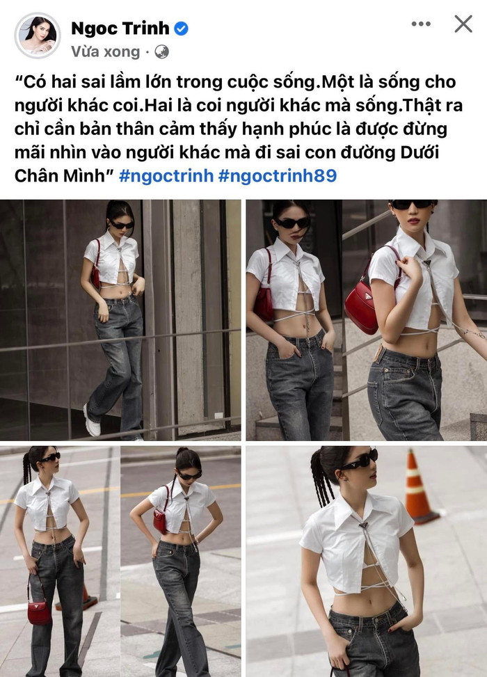 Dòng chia sẻ của Ngọc Trinh đã nhanh chóng thu hút sự quan tâm của công chúng.
