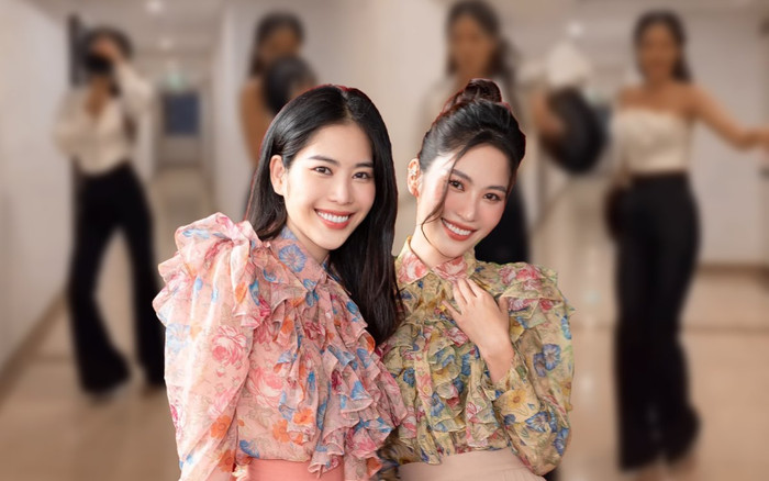 Hậu Miss Universe Việt Nam, chị em Nam Anh - Nam Em hội ngộ nhảy nhót trend Tik Tok cực hài! Ảnh 2