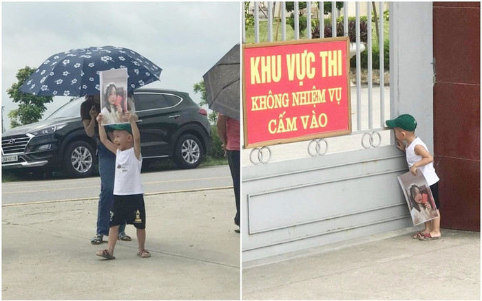 'Hộ tống' chị gái đi thi tốt nghiệp THPT, bé trai có loạt hành động 'cưng xỉu' Ảnh 2