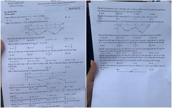 Đề thi môn Toán năm nay