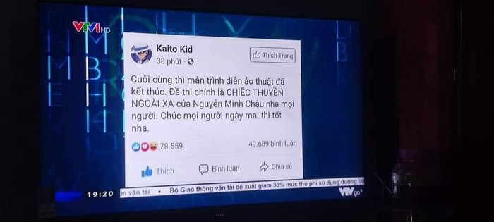Kaito Kid lên cả tivi.