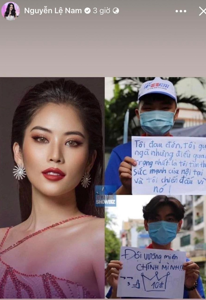 Lệ Nam cũng tỏ ra hào hứng khi nhìn thấy đội tình nguyện viên sử dụng câu nói của mình để cổ vũ các sĩ tử