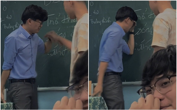 Thầy giáo trẻ bật khóc nức nở trước giờ chia tay học trò gây xúc động Ảnh 2