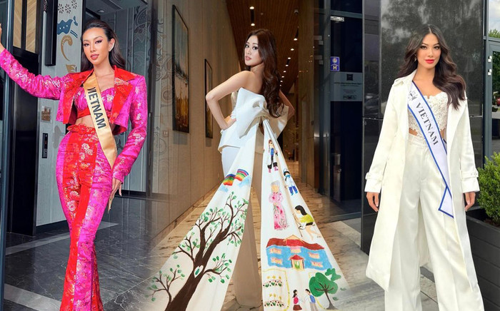 Trang phục phỏng vấn kín của các nàng hậu tại nước ngoài: Độc đáo nhất là Khánh Vân Ảnh 2