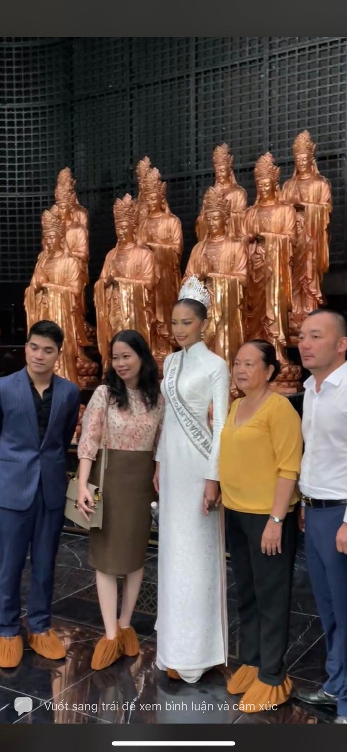 Ngọc Châu có lần quay trở về quê nhà đầu tiên sau khi đăng quang Hoa hậu Hoàn vũ Việt Nam 2022.