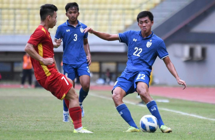 U19 Việt Nam bản lĩnh thắng Thái Lan ở U19 Đông Nam Á 2022. Ảnh: FAT