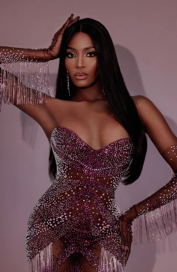 Chọn chiếc váy dạ hội lấp lánh kết hợp cùng đôi hoa tai dài, người đẹp khoe trọn đường cong hoàn hảo đáng mơ ước.&nbsp;