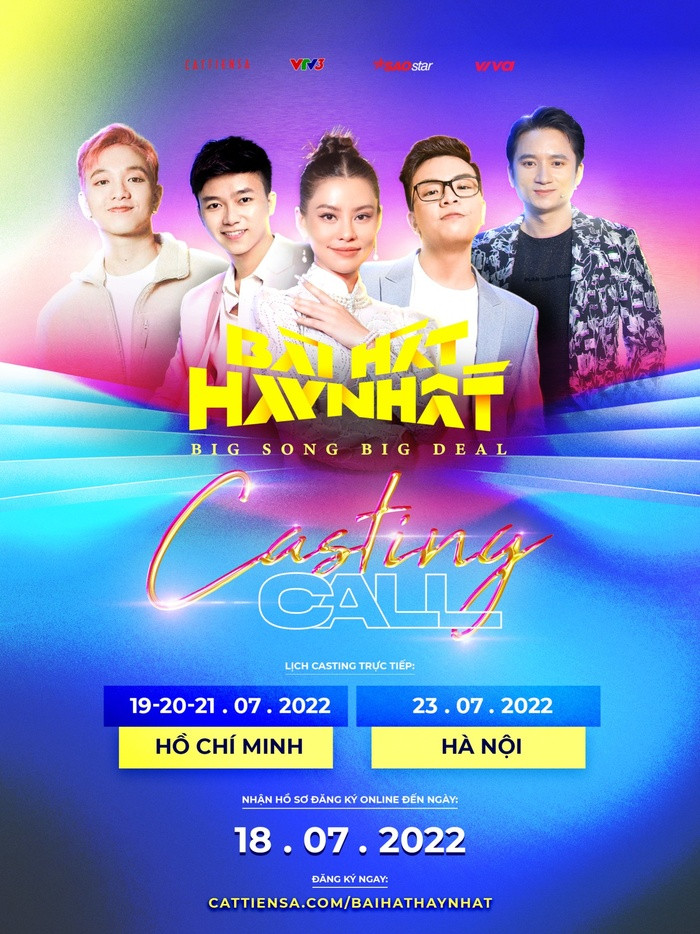Lịch casting call chương trình ở TP HCM và Hà Nội.