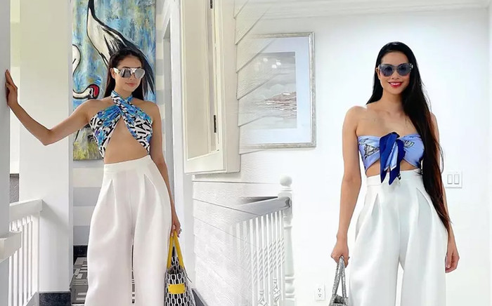 Phạm Hương đu trend lấy khăn làm áo, gia nhập biệt đội mỹ nữ gợi cảm của showbiz Ảnh 2