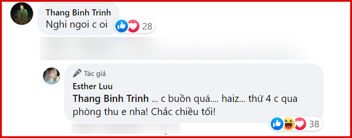 Trịnh Thăng Bình lập tức để lại bình luận động viên 