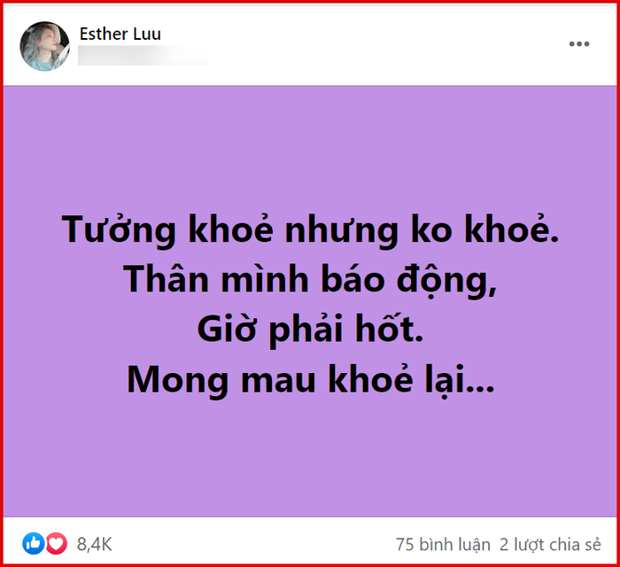 Bài đăng thông báo về sức khỏe của Hari Won 