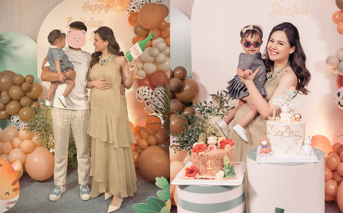 Phanh Lee ôm bụng bầu tổ chức sinh nhật 1 tuổi sang chảnh cho con gái Ảnh 2