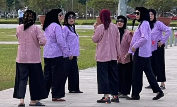 Cận cảnh hình ảnh 7 cụ bà trong đoạn clip nói trên