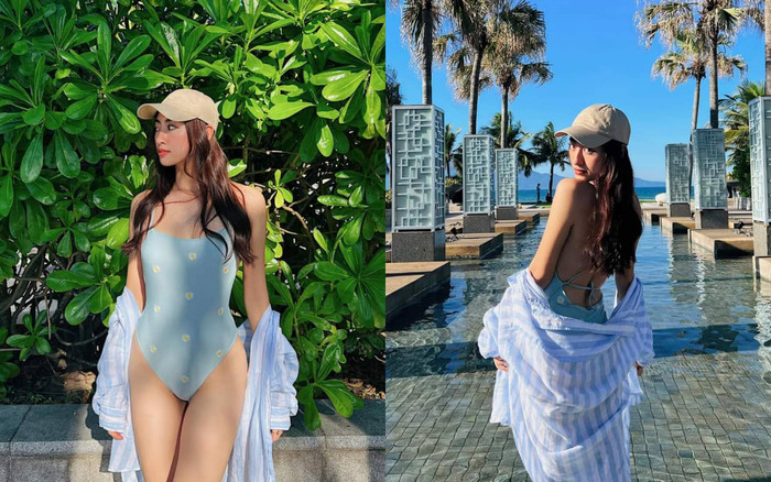 Lương Thùy Linh khoe trọn lưng trần gợi cảm, 'đốt cháy' biển Đà Nẵng bằng bộ bikini quyến rũ Ảnh 2