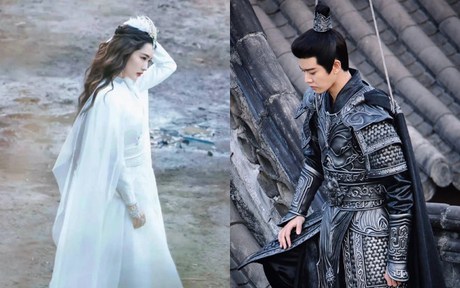 Lý Thấm đẹp mong manh trong tạo hình thần nữ, đối lập với sát thần Nhậm Gia Luân ở hậu trường Thỉnh Quân Ảnh 2