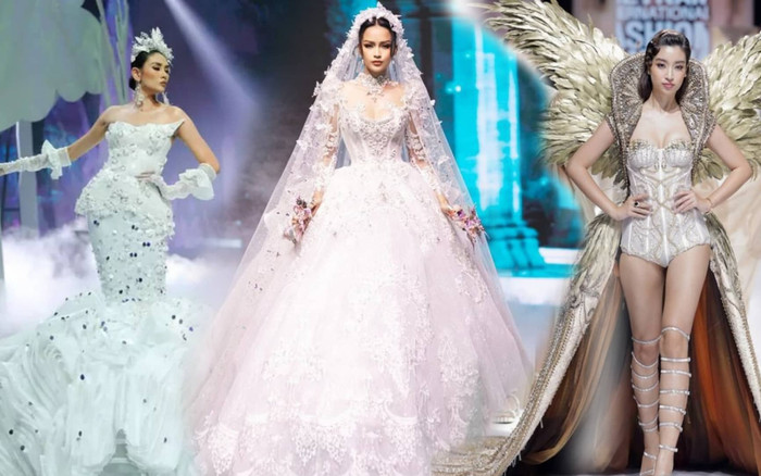 Những lần 'vác' đầm nặng ký của các nàng hậu Việt: Ngọc Châu 20kg nhưng chưa là gì so với 'trùm cuối' Ảnh 2