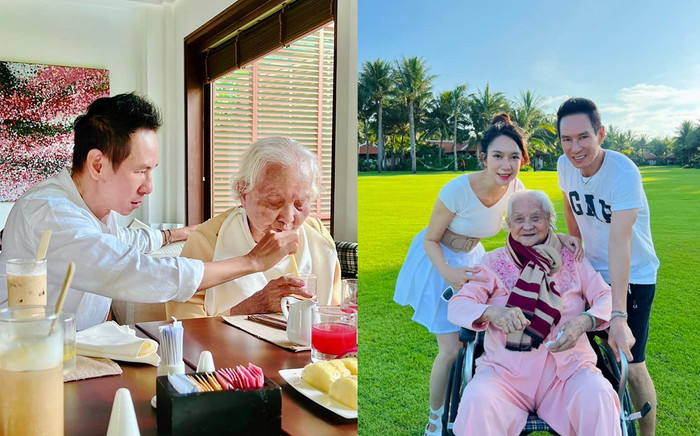 Lý Hải - Minh Hà gây xúc động khi chăm sóc mẹ 96 tuổi từng li từng tí trong chuyến du lịch xa Ảnh 2