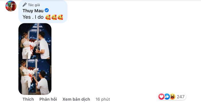 Mâu Thủy 'say yes' khi được bạn trai cầu hôn