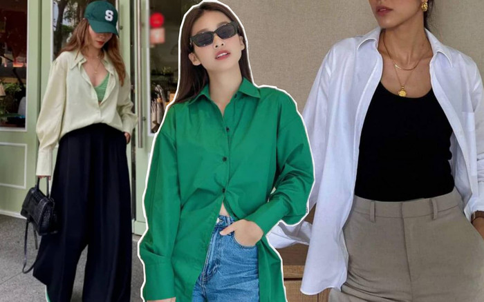 Học 'lỏm' bí quyết của sao Việt để không bị 'bơi' trong chiếc sơ mi quá khổ Ảnh 2