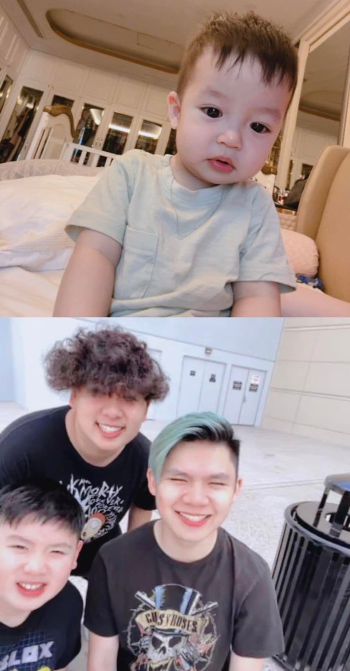 Đây cũng là lần hiếm hoi nam ca sĩ công khai cận mặt quý tử thứ 4.