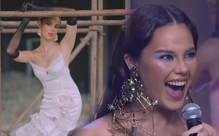Hoa hậu Catriona Gray gây hoảng hốt với lớp makeup và trang phục như có thù với stylist Ảnh 2