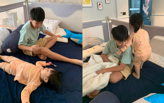 Subeo nhà Cường Đô La chuẩn 'anh trai quốc dân', quấn quít em gái Suchin không rời Ảnh 2