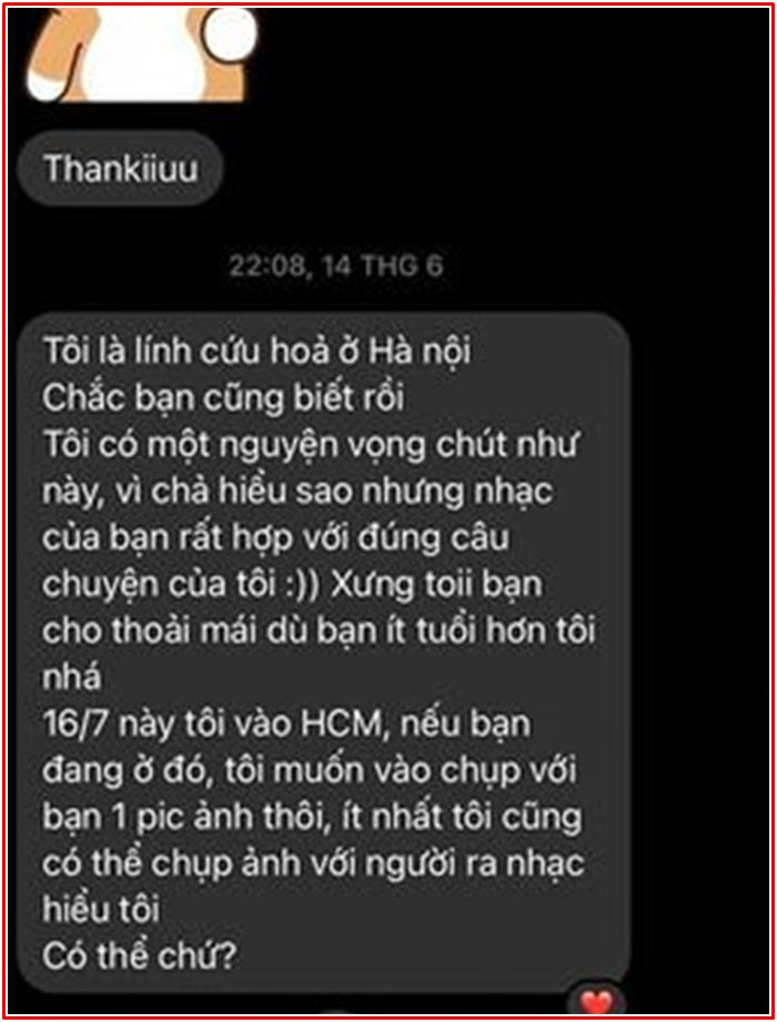 Hé lộ tin nhắn Trung úy Đỗ Đức Việt gửi cho nam ca sĩ DuonG trước khi ra đi mãi mãi Ảnh 2