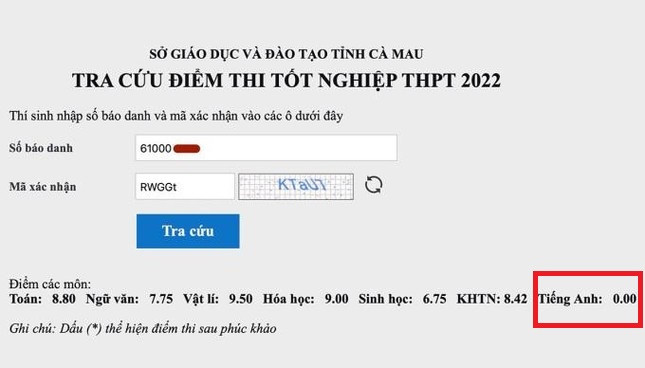 Nam sinh bị điểm 0 môn tiếng Anh... vì ngủ quên