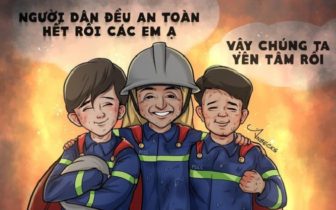 Những bức tranh tràn ngập lòng biết ơn gửi đến sự hy sinh 3 người lính cứu hỏa Ảnh 2
