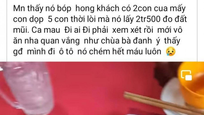 Bữa ăn chỉ hết 1.284.000 đồng nhưng chủ tài khoản Mai Vàng lại đăng lên MXH với giá 2,5 triệu và tố nhà hàng 'chặt chém'