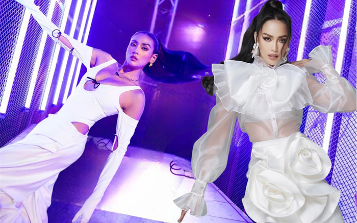 Chân dài Vbiz bất chấp váy đầm, tạo dáng xoạc chân vuông góc 90 độ độc đáo Ảnh 2