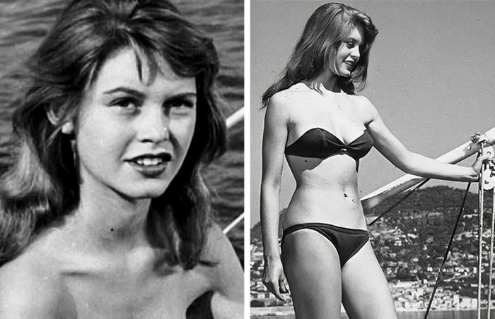 Brigitte Bardot là một trong những nữ diễn viên đầu tiên mặc áo tắm 2 mảnh. Bộ áo tắm quây mà cô mặc trong “The Girl in the Bikini” được cho là khá táo bạo trong thập niên 1950.