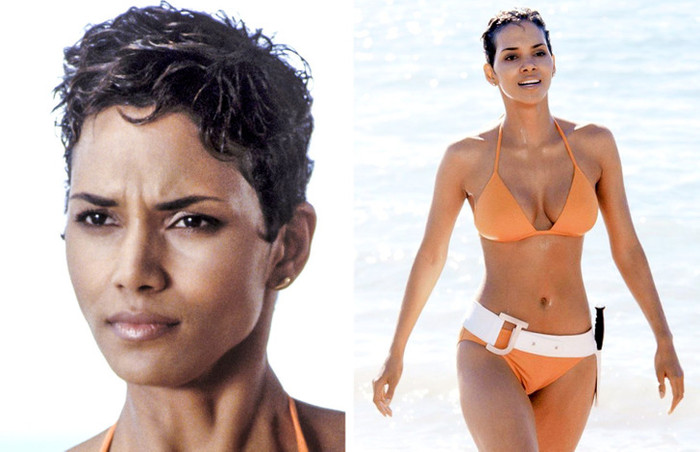 Bộ áo tắm màu cam của Bond girl do Halle Berry thể hiện đã trở thành biểu tượng. Nữ diễn viên chia sẻ rằng trước khi quay phim, cô đã phải thử rất nhiều mẫu đồ bơi và thắt lưng khác nhau.