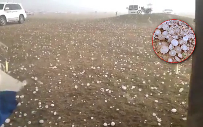 Mưa đá cực lớn, hạt to 'khổng lồ' làm 25 người bị thương, hàng trăm ô tô bị phá hỏng Ảnh 2